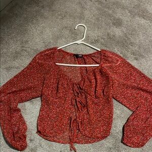 Red Floral Women's Top